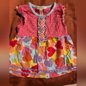 Matilda Jane heart and Valentine tunic, size 12 to 18 months